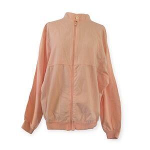 70s Jolly Roger Peach Cotton Jacket Large Windbreaker Pastel